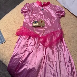 Princess Peach women’s dress with crown and headband 
XL. Worn one time. Zips up